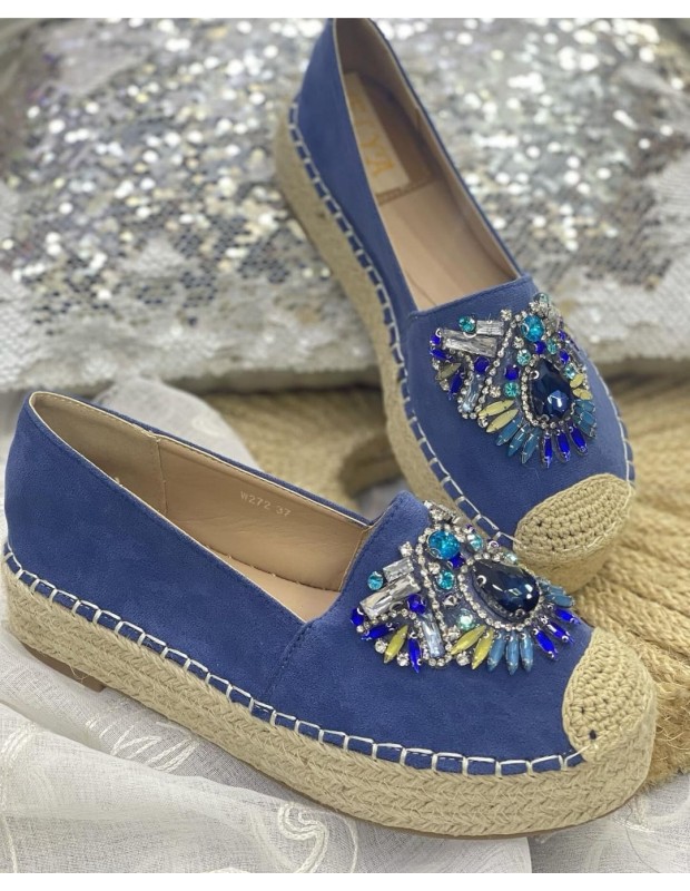 Zapatilla Glamour. Modelo W272. Color blue.