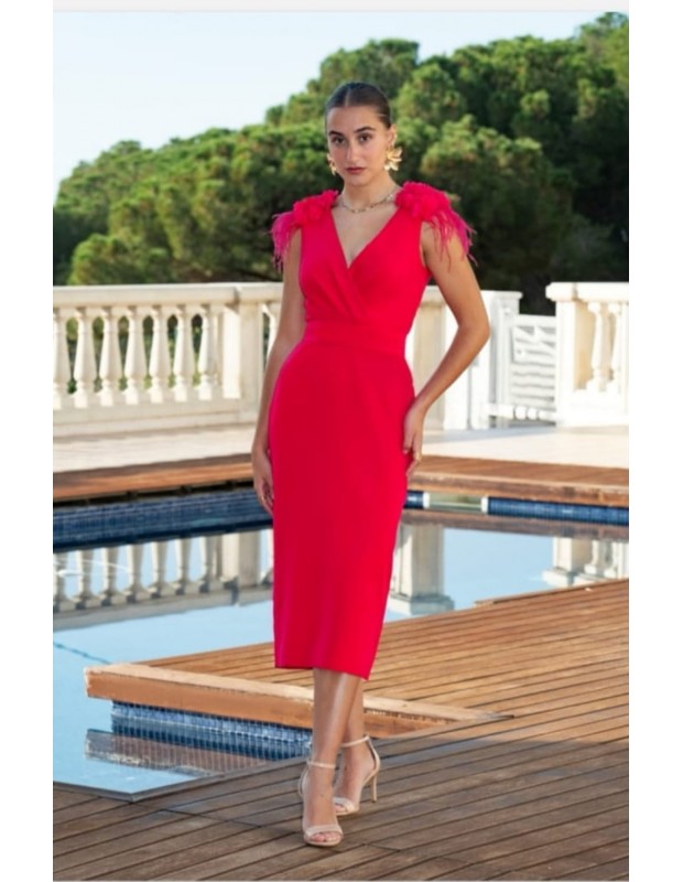 Vestido Capri. Modelo 241403. Color rojo.