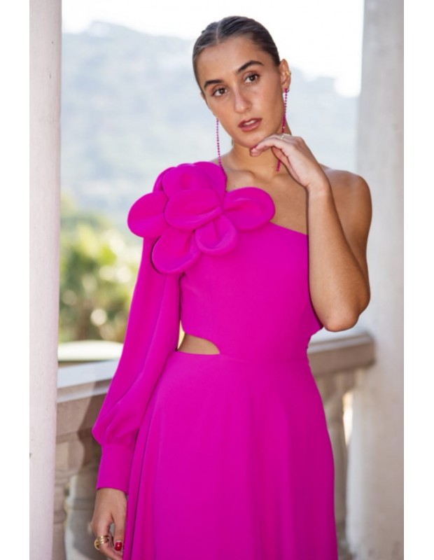 Vestido índigo. Modelo 241433. Color fucsia.