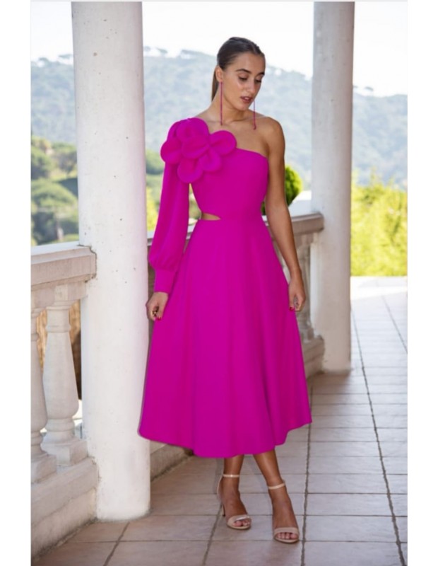 Vestido índigo. Modelo 241433. Color fucsia.