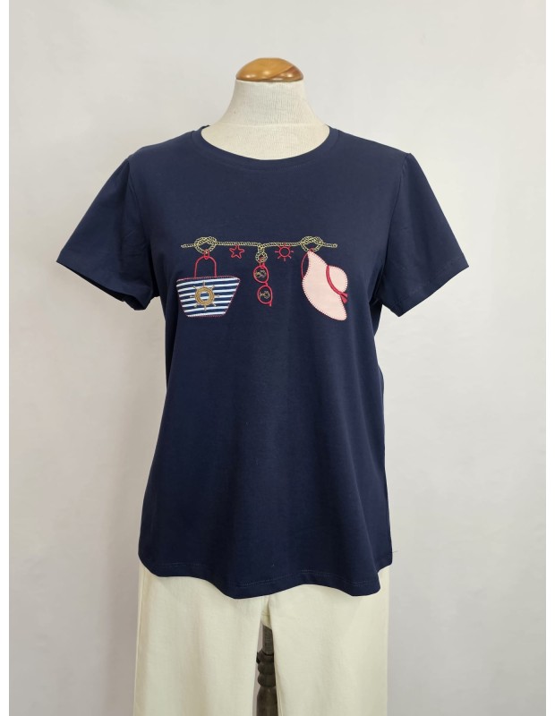 Camiseta Playa – Modelo 055025 - Color azul marino